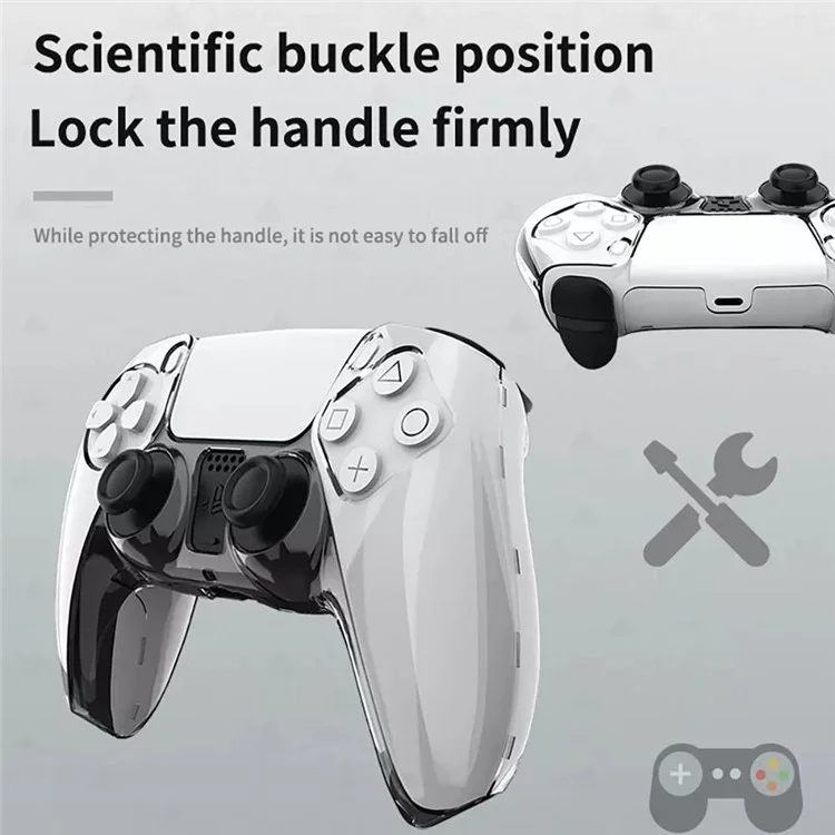 For PS5 Game Controller Transparent PC Cover Gamepad Splittable Protective Case