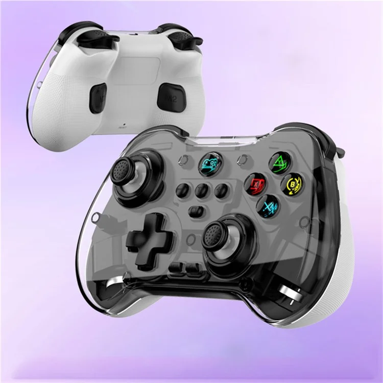 Z01X Transparent Design Bluetooth Gamepad Six-Axis Dual Motor Vibration Game Controller - Black