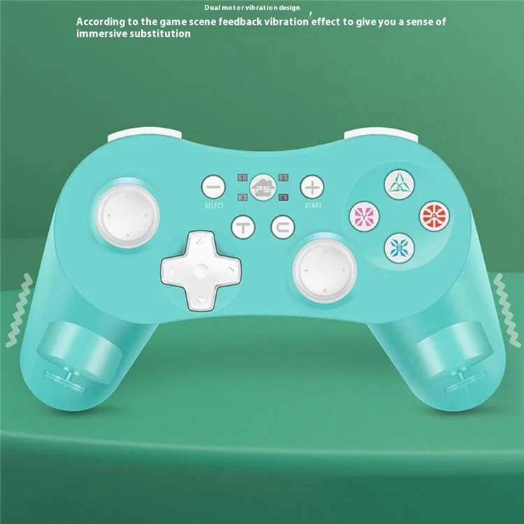 HY-9019 Bluetooth Gamepad Six-Axis Gyroscope Dual Vibration Game Controller for PS3 / Nintendo Switch / PC / PC360 / Android - Green