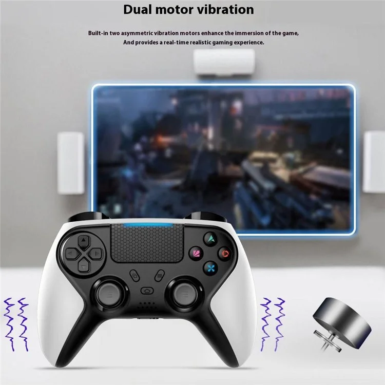 HY-3116 For PS4 / iOS / Android / PC Bluetooth Gamepad Dual Vibration Six-Axis Game Controller - Black