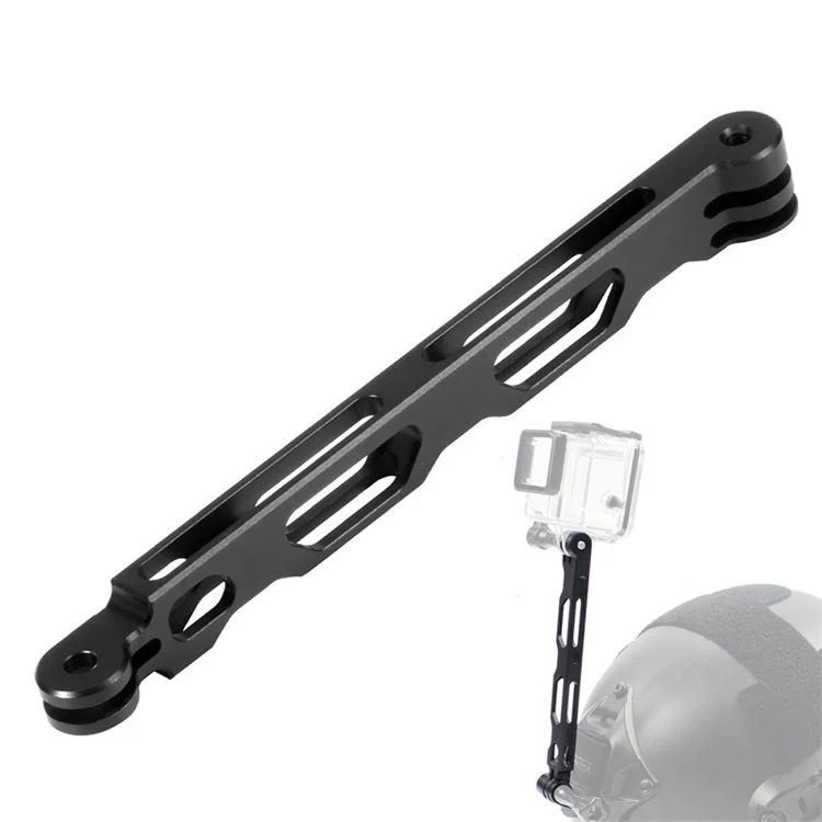 Q25577 for Gopro Hero 9/8/7/6 Aluminium Alloy Extension Arm Helmet Mount Lengthened Rod - Black