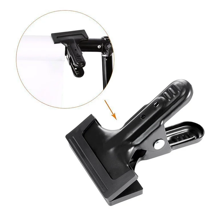 BY-25 Metal Clip Background Support Clamp with Rubber Photo Studio Backdrop Holder Photography Accessory