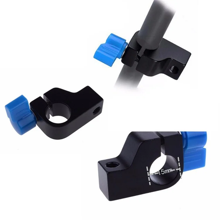 F189 1 / 4" Screw Thread Mount 15mm Rod Clamp Holder for DSLR Camera Rig Rail Magic Arm Support