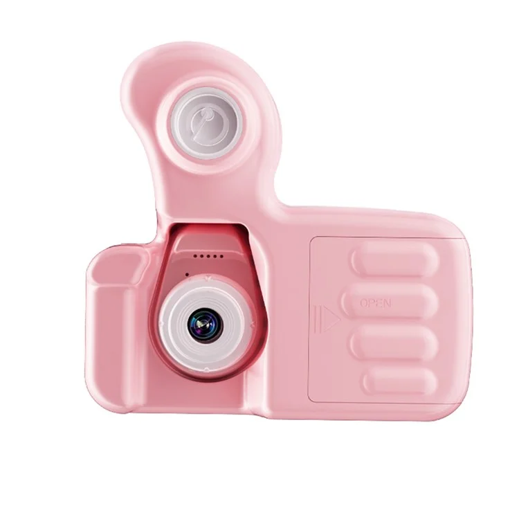 W3 Bubble Kids Camera Thumb Shape 2.0 inch Digital Video Toy Camera with 32GB TF Card - Pink