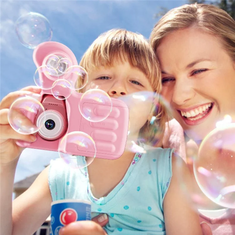 W3 Bubble Kids Camera Thumb Shape 2.0 inch Digital Video Toy Camera with 32GB TF Card - Pink