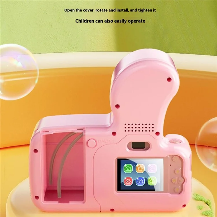 W3 Bubble Kids Camera Thumb Shape 2.0 inch Digital Video Toy Camera with 32GB TF Card - Pink